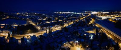 Looking Southwest At Nightfall, Strathmore, Alberta, 2024-03-07