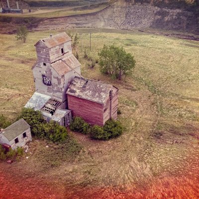 Aerial View, P&H Elevator, Sharples, Alberta. 2023-05-20