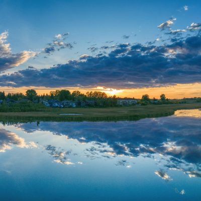 Dusk Falls at the Lesser Pond, Gray Park, Strathmore, Alberta, 2023-09-24