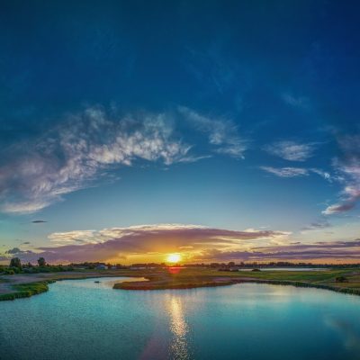Ember on the horizon, Lower Gray Pond, Strathmore, AB, 2024-06-21