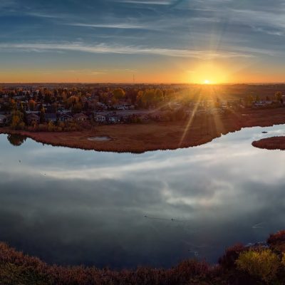 Sun Tipping the Horizon, Gray Park, Strathmore, AB, 2022-10-16