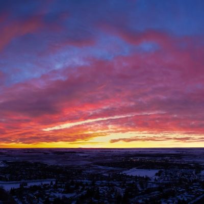 Well Hello There, Sunrise from 120M above Thornbriar Green, Strathmore, Alberta, 2023-12-22