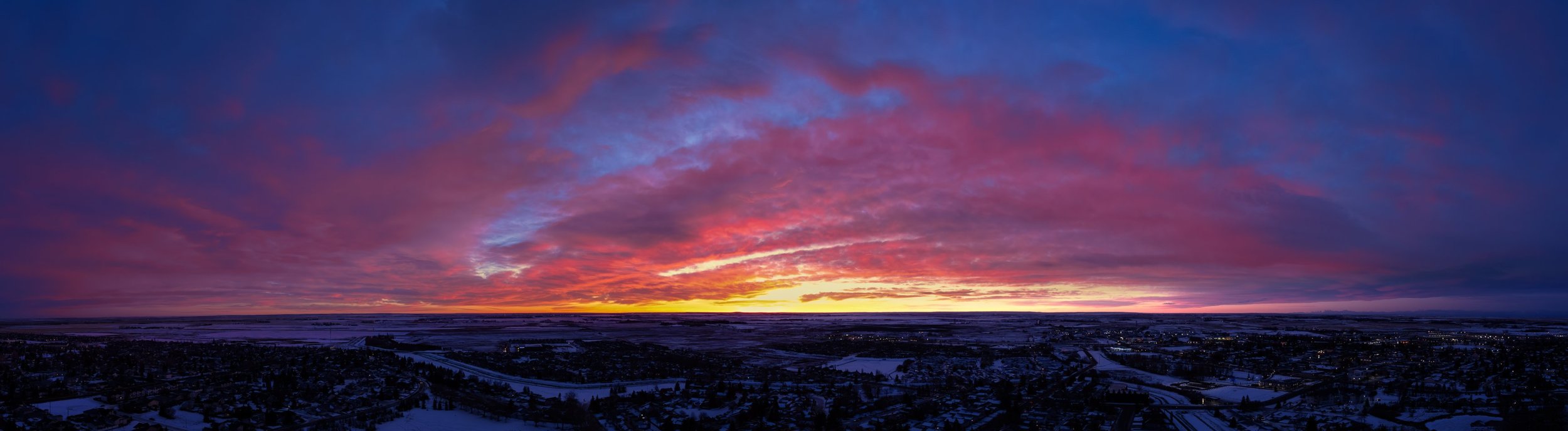 Well Hello There, Sunrise from 120M above Thornbriar Green, Strathmore, Alberta, 2023-12-22