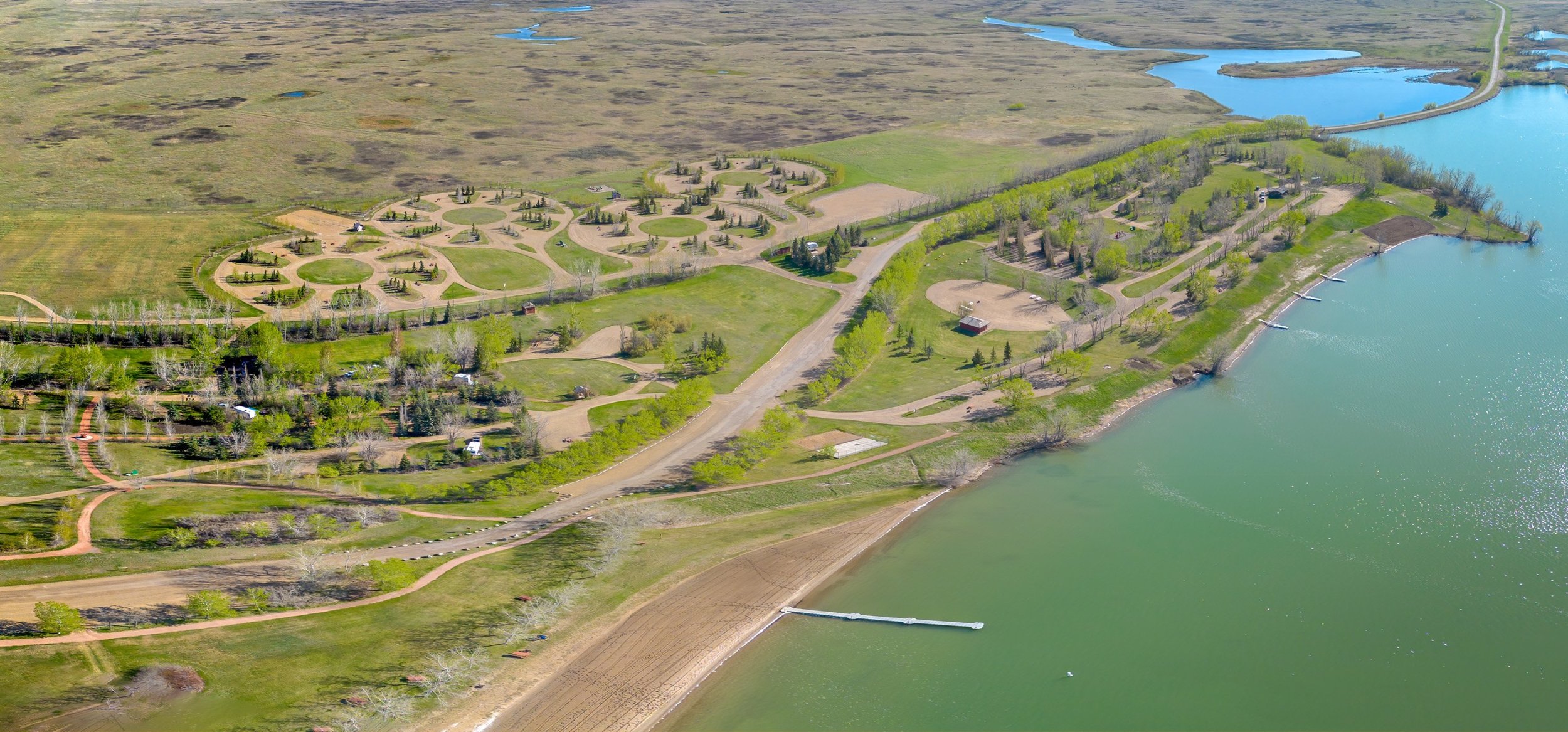Partial aerial looking east, Prairie Oasis, Special Areas No 2, AB, 2026-05-19