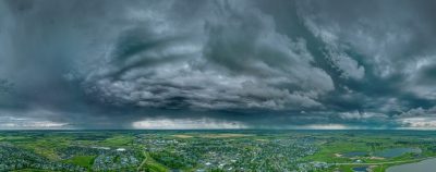 Stormy weather, Looking south west of Thomas Drive, Strathmore, AB, 2026-06-04