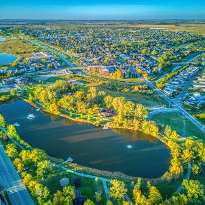 Birds eye view, Kinsmen Lake, Strathmore, AB, 2026-09-21